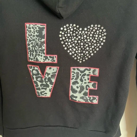 00’s Hard Candy Black and Pink Love Hoodie - Picture 5 of 5